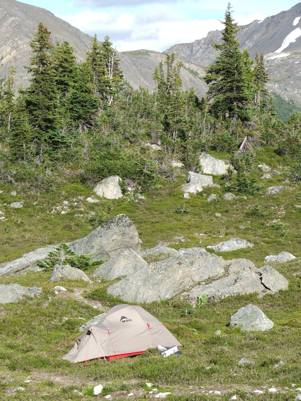 tent at Castle Creek, British Columbia (© 2008 clasticdetritus.com)