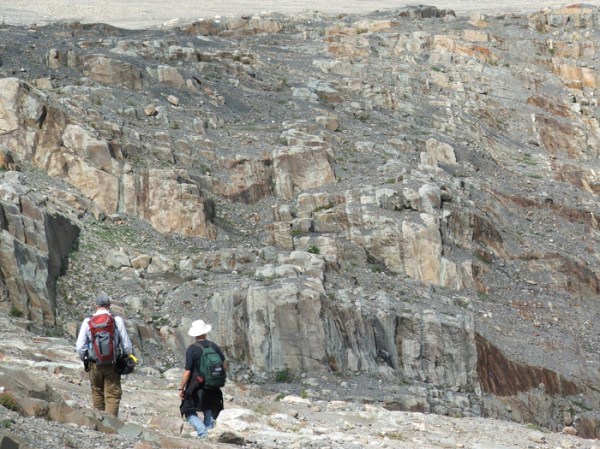 Vertically dipping turbidites of the Kaza Formation, British Columbia (© 2008 clasticdetritus.com)